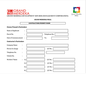 Contractors Permit Form