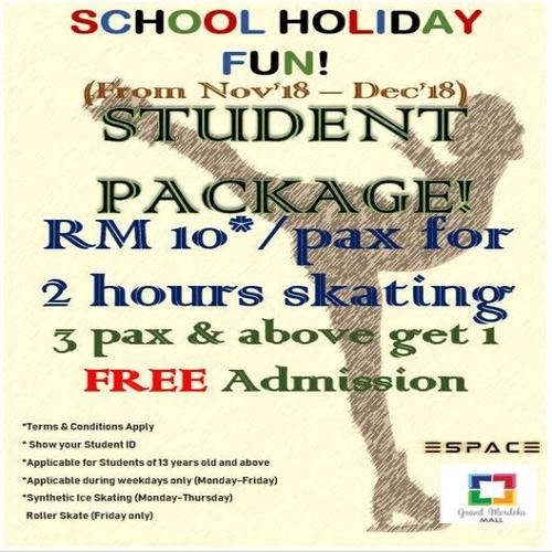 School Holiday Fun! Student Package for Skating - ESPACE